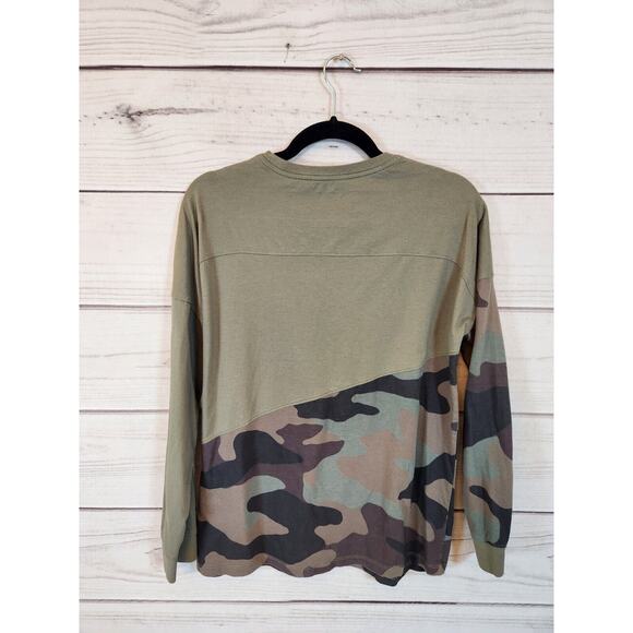 Columbia Men's Green Park Long Sleeve Color Block Camouflage T-Shirt Size M - Picture 2 of 6